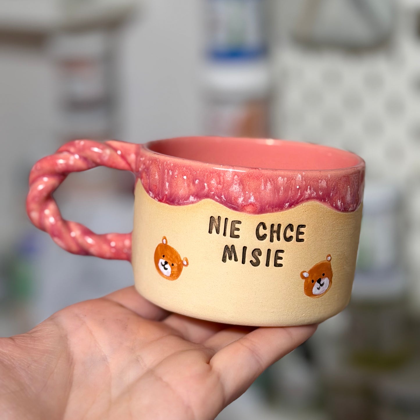 M - Kubek Brzydkie Słowa - nie chce misie - misie malowane