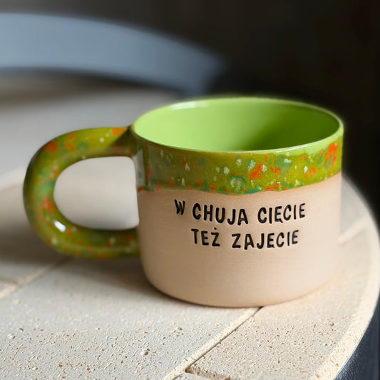 M - Kubek Brzydkie Słowa - W chuja cięcie też zajęcie (zielony)