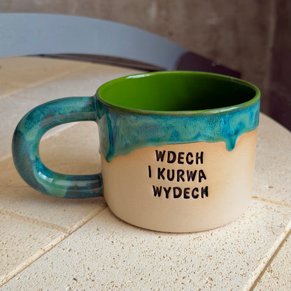 M - OUTLET - Kubek Brzydkie Słowa - Wdech i kurwa wydech