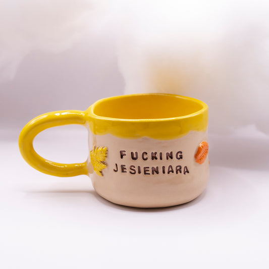 S - Kubek liście 3D - fucking jesieniara